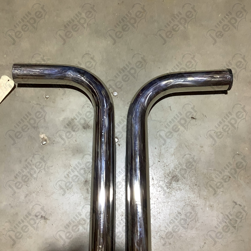 Occasion : Marche pieds tubulaire acier chromé avec plateaux sans fixation pour Jeep ZJ, ZG, WJ, WG