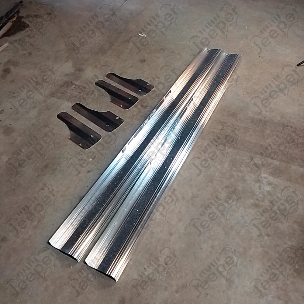 Occasion : Kit de plateaux de marche pied en aluminium avec bande anti dérapante + kit de bavettes pour Jeep divers
