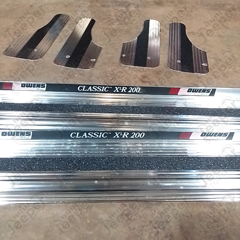 Occasion : Kit de plateaux de marche pied en aluminium avec bande anti dérapante + kit de bavettes pour Jeep divers