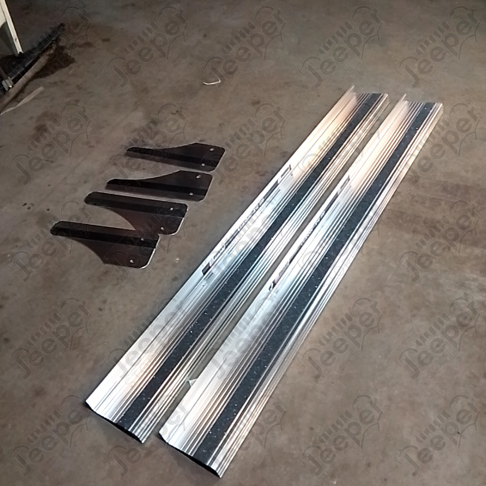 Occasion : Kit de plateaux de marche pied en aluminium avec bande anti dérapante + kit de bavettes pour Jeep divers