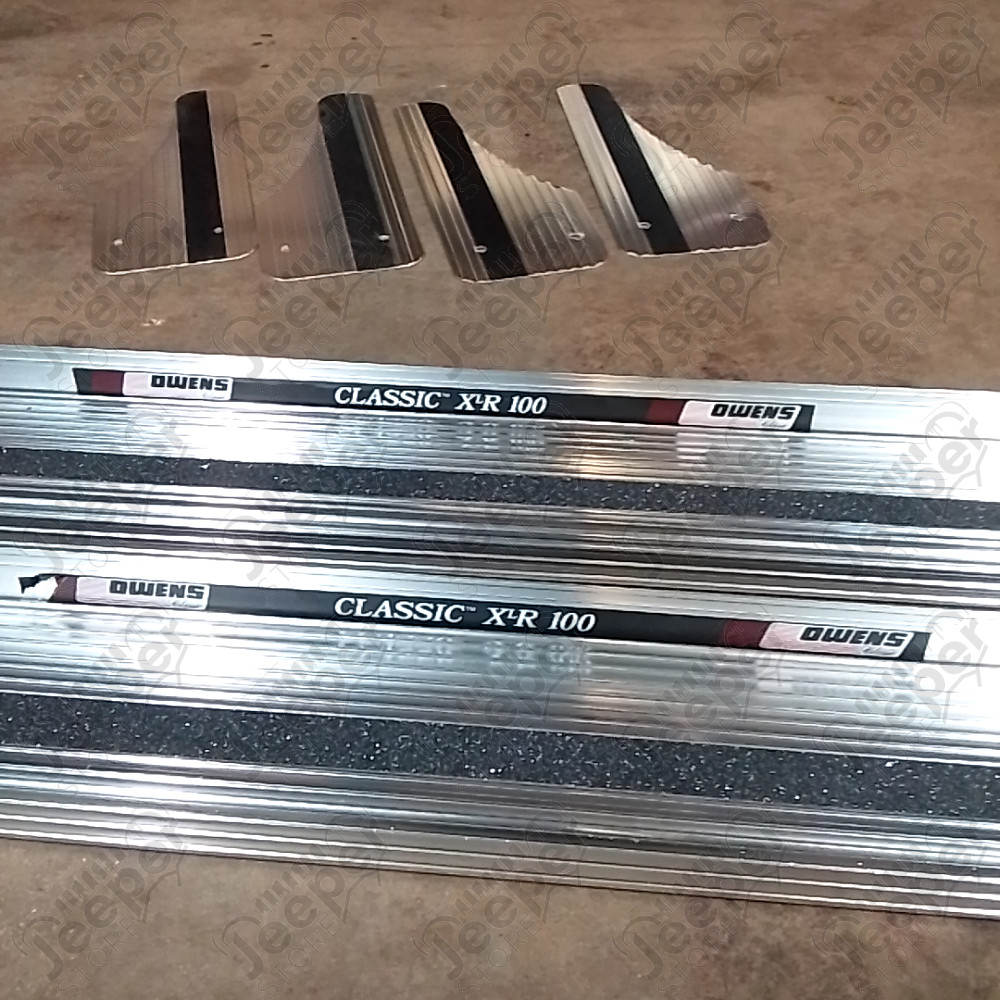 Occasion : Kit de plateaux de marche pied en aluminium avec bande anti dérapante + kit de bavettes pour Jeep divers