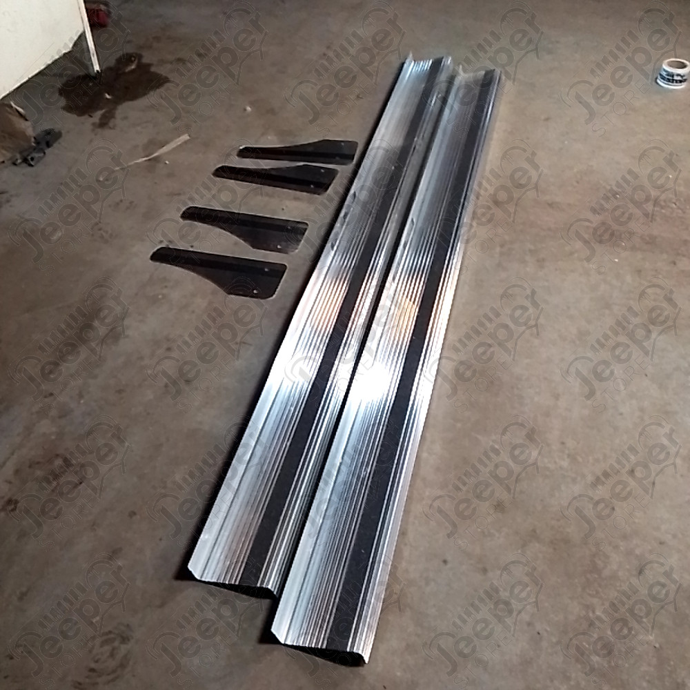 Occasion : Kit de plateaux de marche pied en aluminium avec bande anti dérapante + kit de bavettes pour Jeep divers