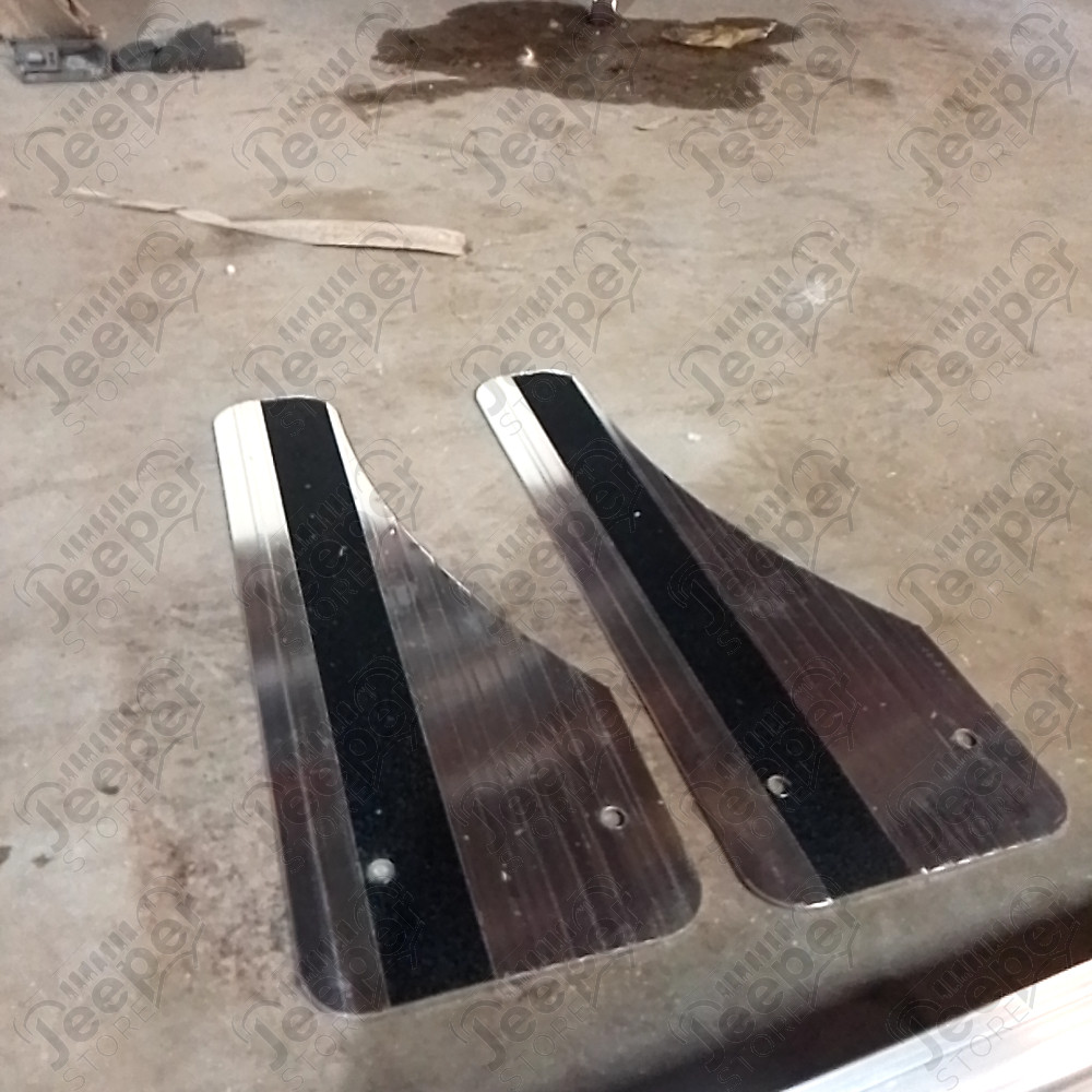 Occasion : Kit de plateaux de marche pied en aluminium avec bande anti dérapante + kit de bavettes pour Jeep divers