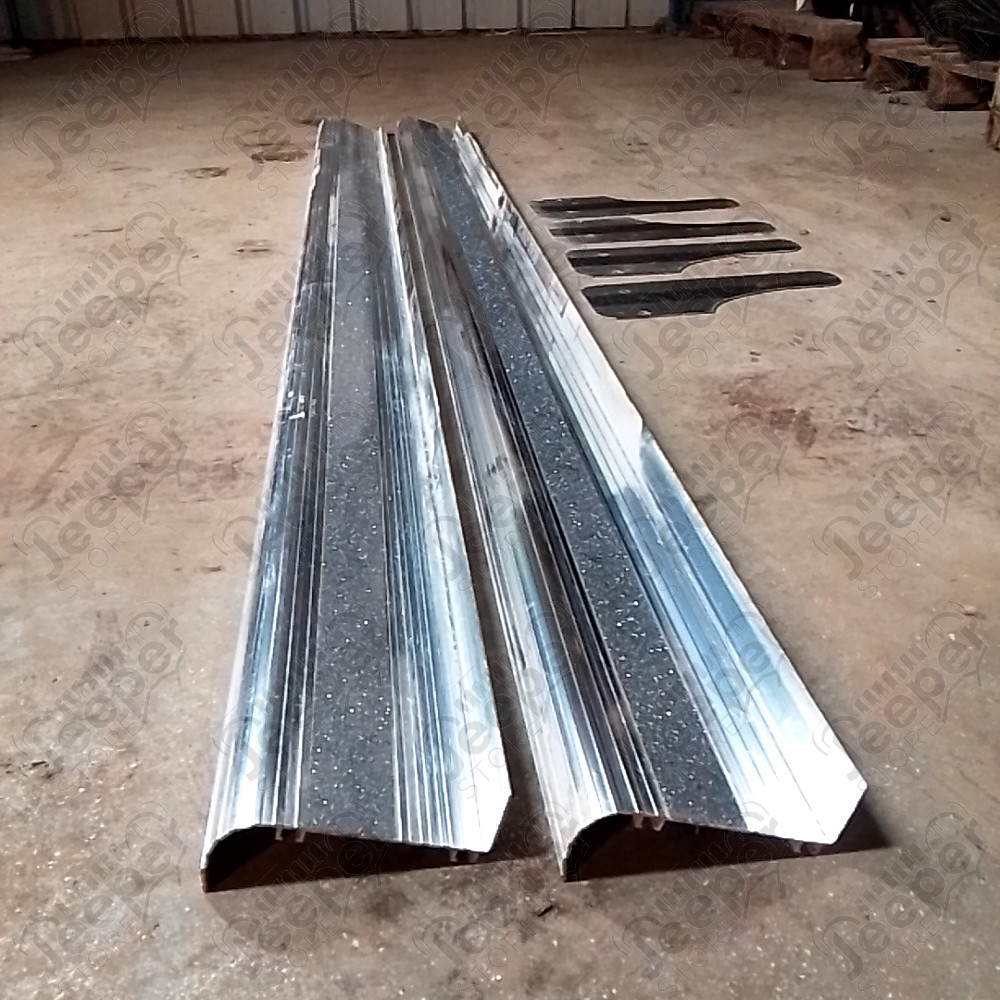 Occasion : Kit de plateaux de marche pied en aluminium avec bande anti dérapante + kit de bavettes pour Jeep divers