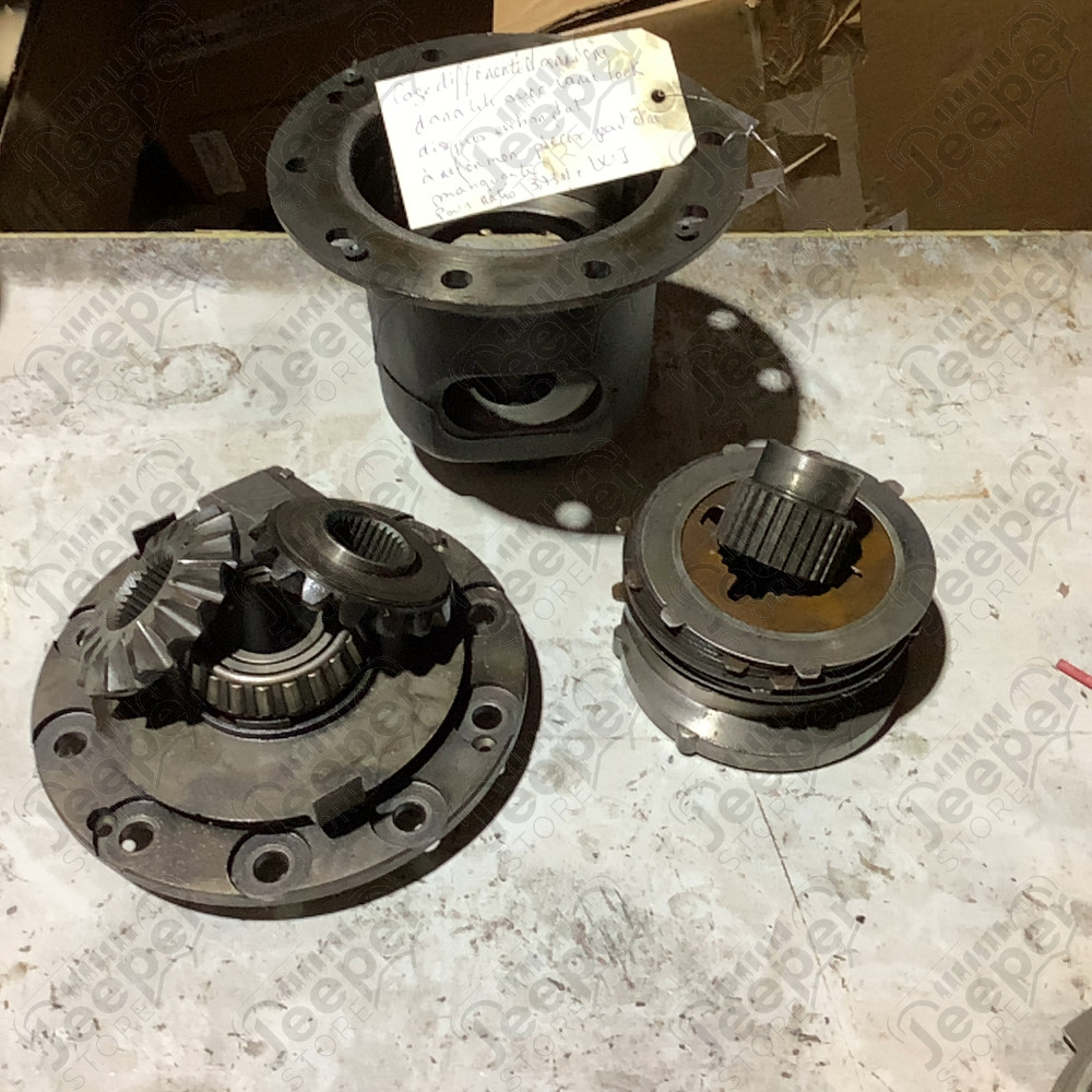 Occasion : Cage de différentiel arrière dana 44 avec varie lock disque en bon état à reformer pièces peut-être manquantes. Pour ratio 3.73 et + pour Jeep Grand Cherokee WJ, WG