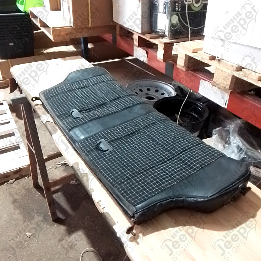 Occasion : Dossier de banquette arrière en tissu/cuir noire et blanche pour Jeep Cherokee XJ