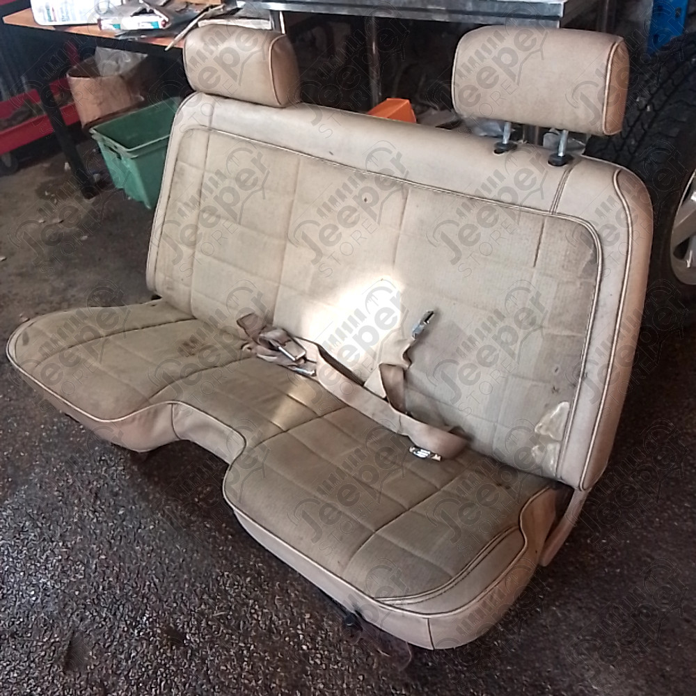 Occasion : Banquette avant en cuir/tissu crème pour Jeep Comanche MJ
