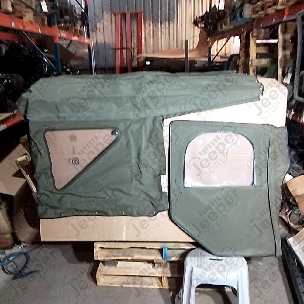N.O.S. : Bâche capotage de remplacement sans aucune fixation (marque Kayline) couleur verte pour Jeep MB, M201