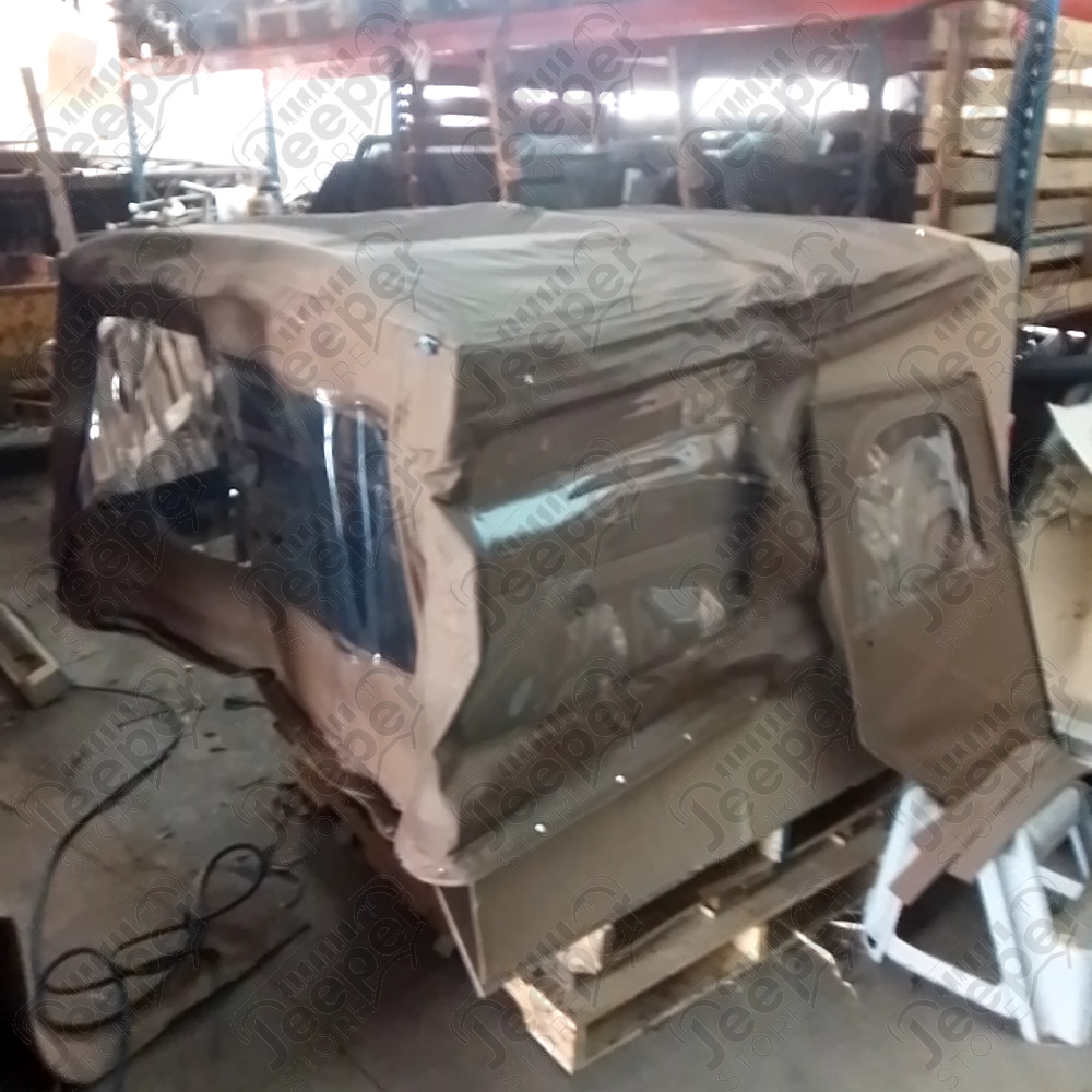 N.O.S. : Bâche capotage de remplacement sans aucune fixation (marque Kayline) couleur marron pour Jeep MB, M201