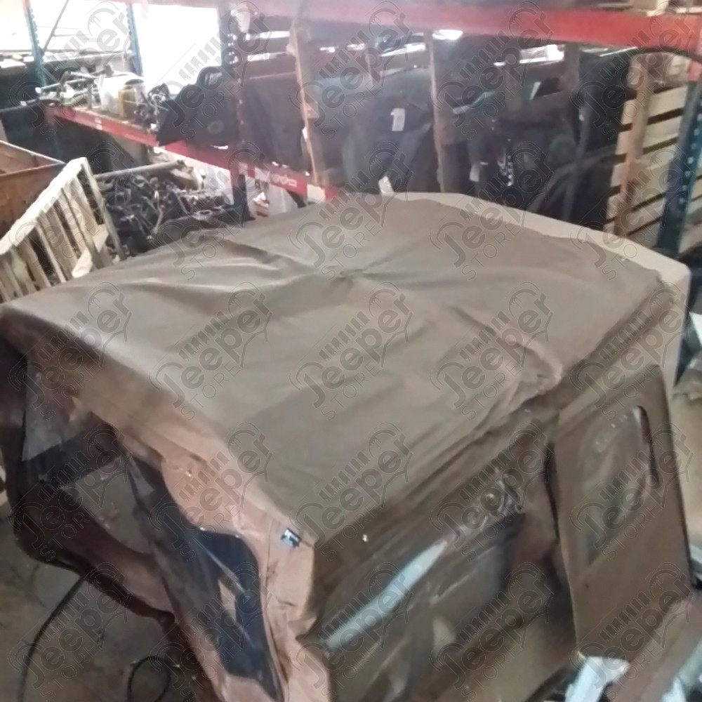 N.O.S. : Bâche capotage de remplacement sans aucune fixation (marque Kayline) couleur marron pour Jeep MB, M201