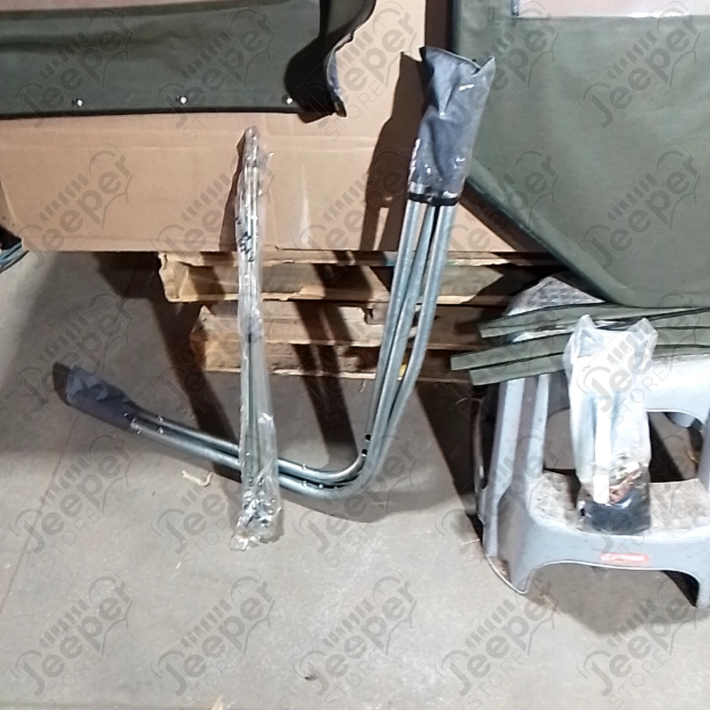 N.O.S. : Bâche capotage de remplacement avec fixation complete (marque Kayline) couleur verte khaki pour Jeep MB, M201, CJ2A
