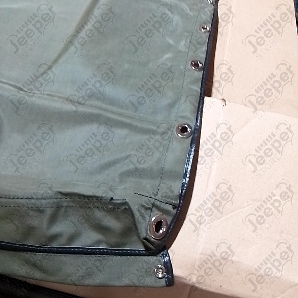 N.O.S. : Bâche capotage de remplacement avec fixation complete (marque Kayline) couleur verte khaki pour Jeep MB, M201, CJ2A