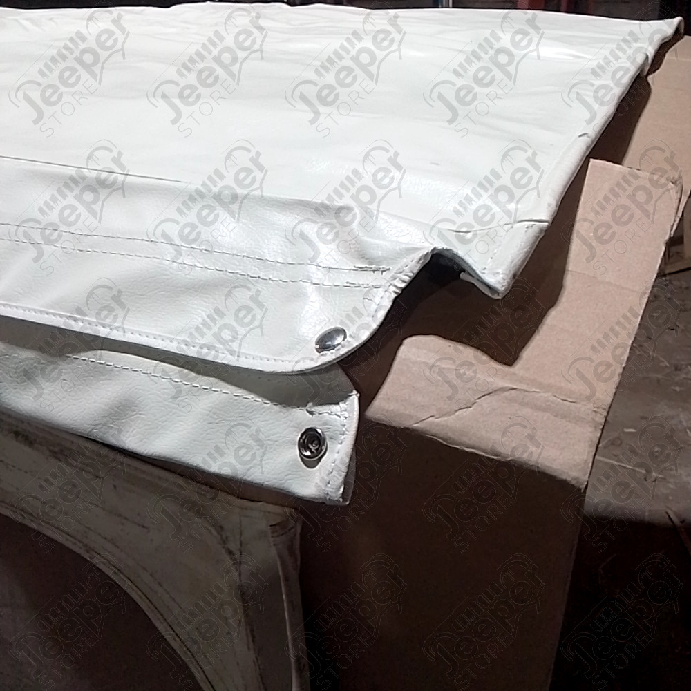 N.O.S. : Bâche capotage de remplacement sans fixation (marque Kayline) couleur blanche pour Jeep MB, M201