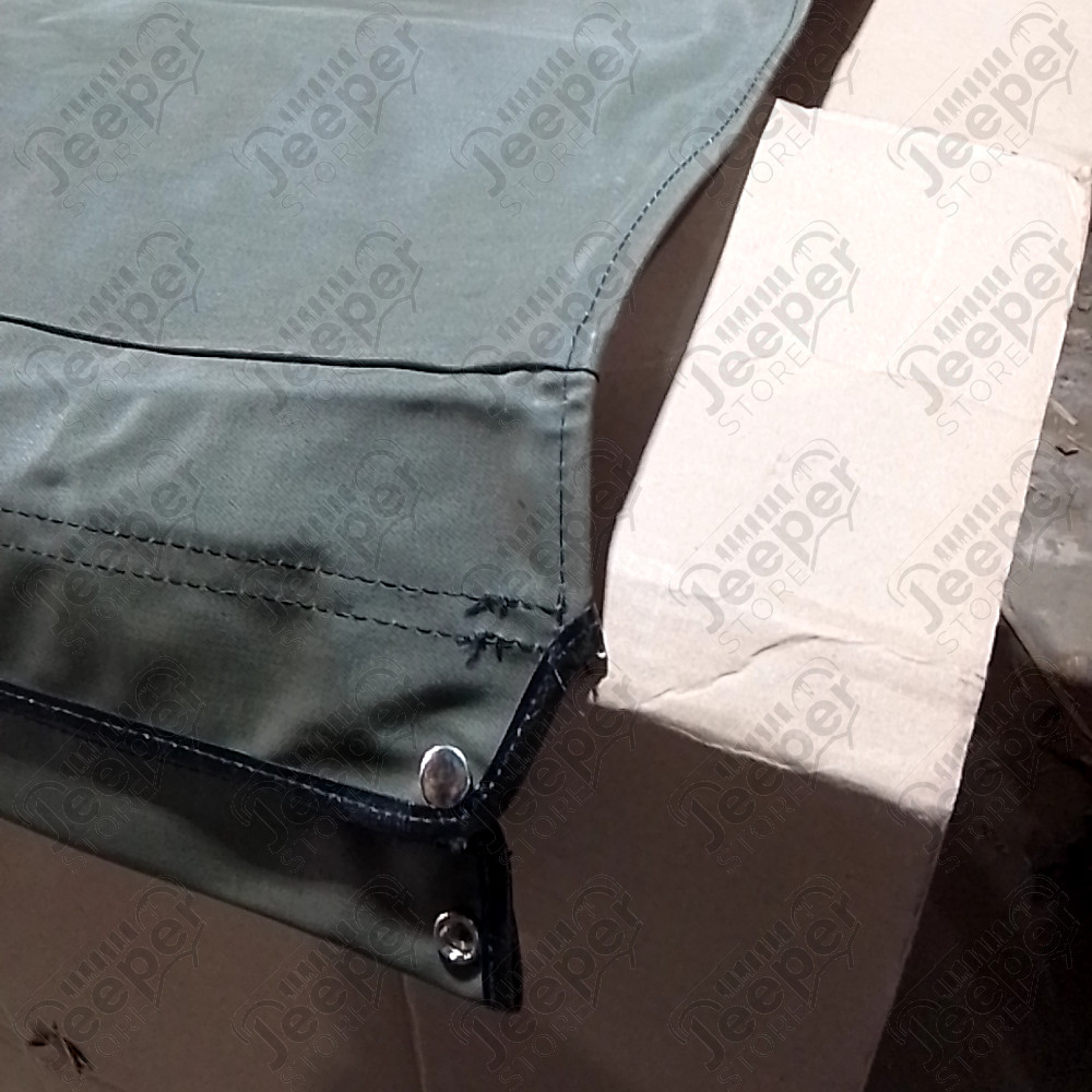 N.O.S. : Bâche capotage de remplacement sans aucune fixation (marque Kayline) couleur verte pour Jeep M38A, CJ5