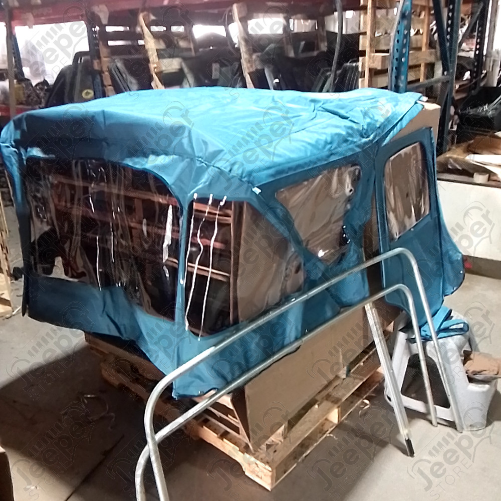 N.O.S. : Bâche capotage de remplacement avec fixation (marque Bestop) couleur bleu pour Jeep MB, M201