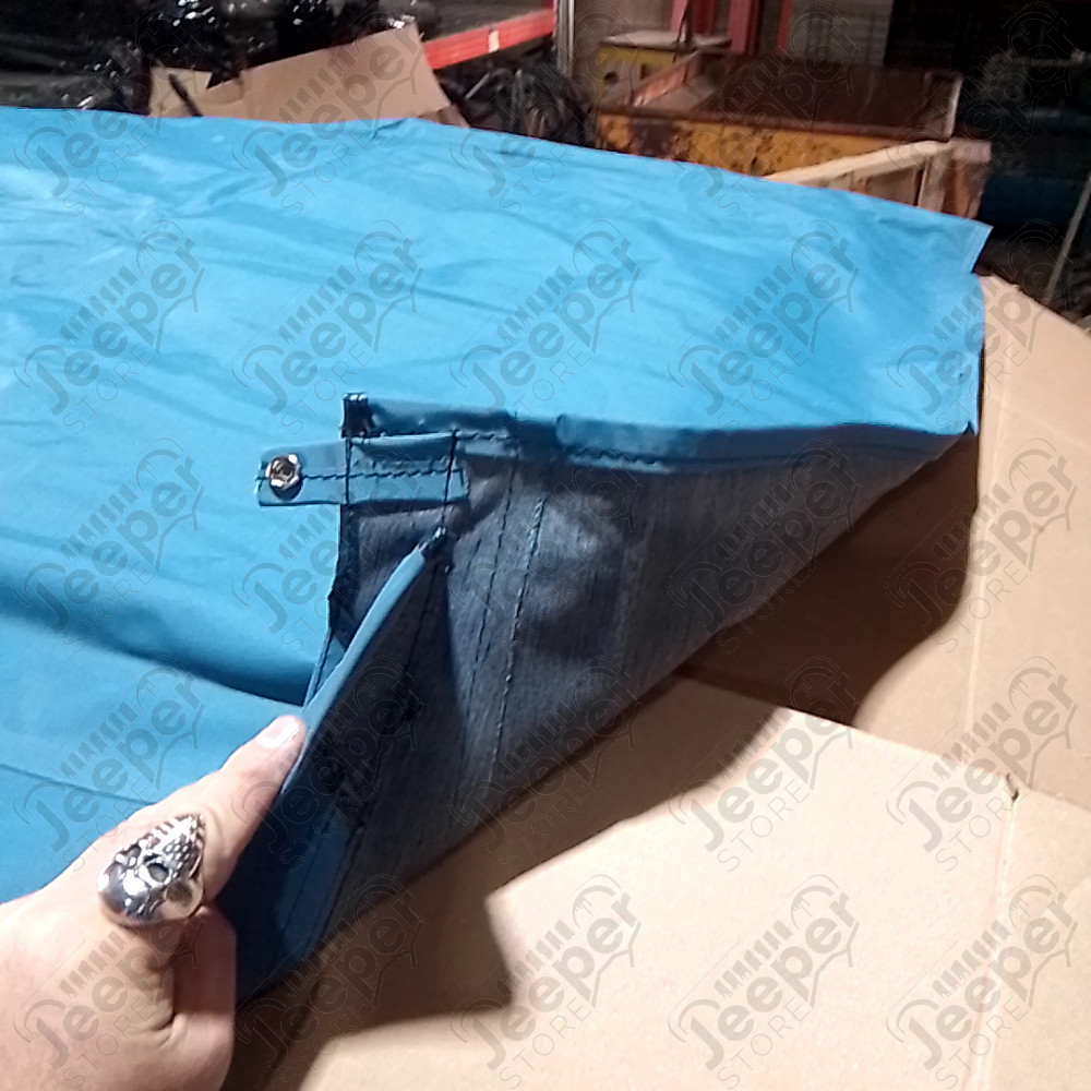N.O.S. : Bâche capotage de remplacement avec fixation (marque Bestop) couleur bleu pour Jeep MB, M201