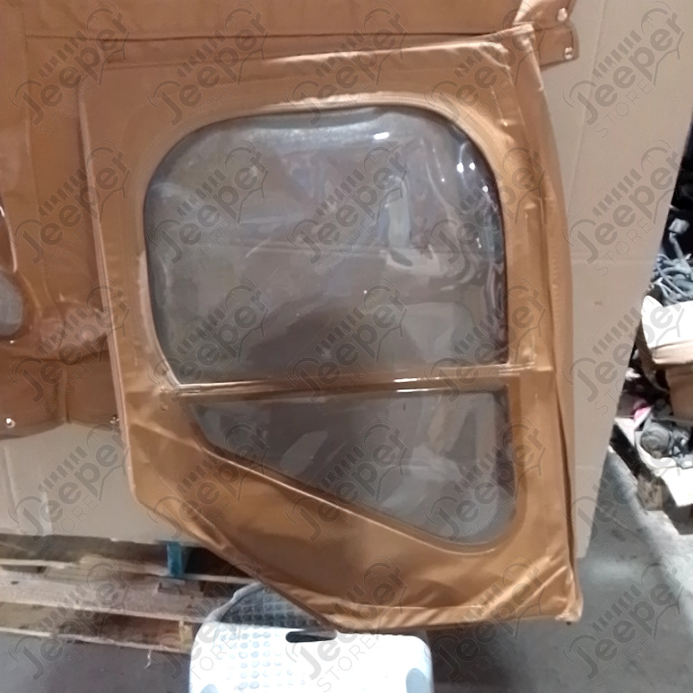 N.O.S. : Bâche capotage de remplacement sans aucune fixation (marque Kayline) couleur marron pour Jeep M38, CJ3A, CJ3B