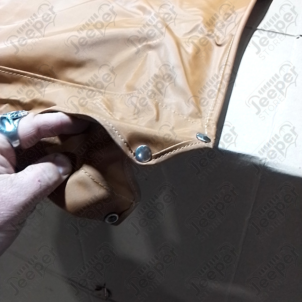 N.O.S. : Bâche capotage de remplacement sans aucune fixation (marque Kayline) couleur marron pour Jeep M38, CJ3A, CJ3B