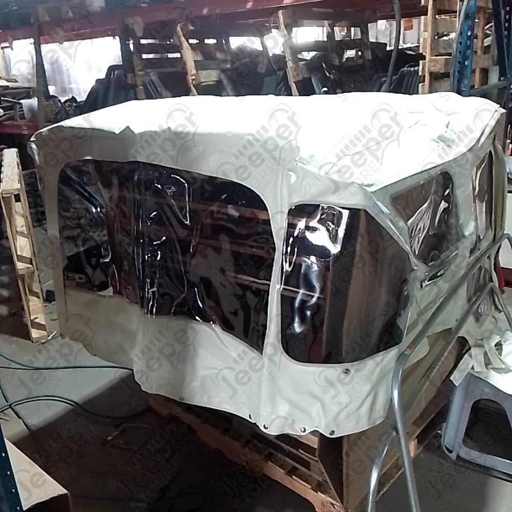 N.O.S. : Bâche capotage de remplacement avec fixation partielle (marque Bestop) couleur blanche pour Jeep MB, M201