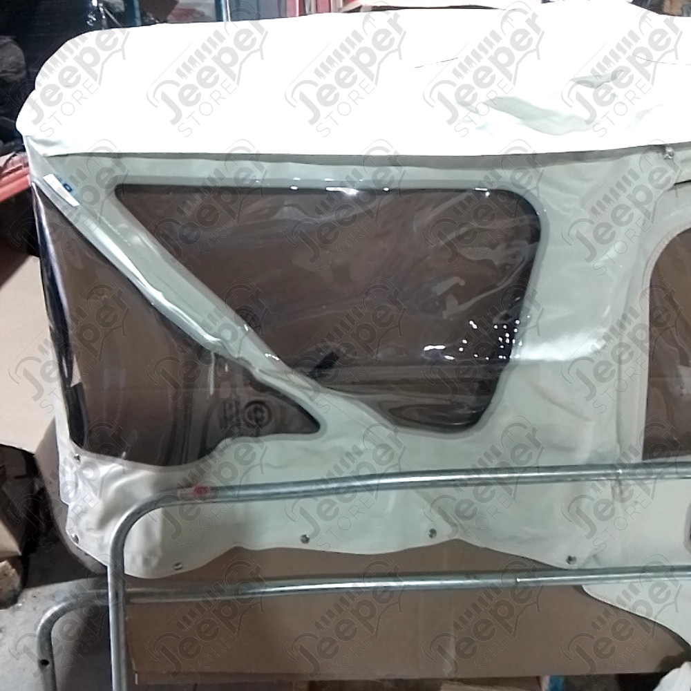 N.O.S. : Bâche capotage de remplacement avec fixation partielle (marque Bestop) couleur blanche pour Jeep MB, M201