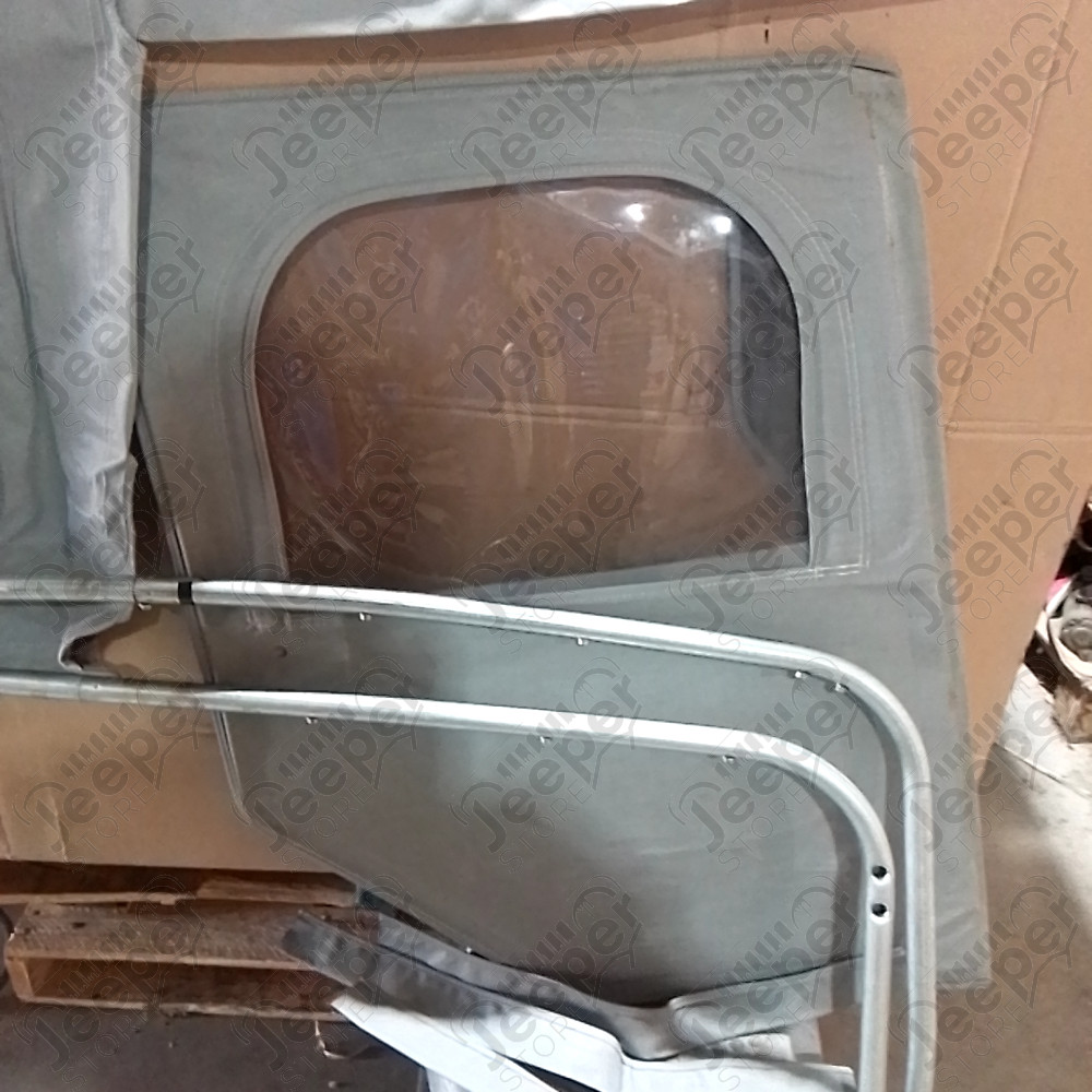 N.O.S. : Bâche capotage de remplacement avec fixation partielle (marque Kayline) couleur grise pour Jeep MB, M201