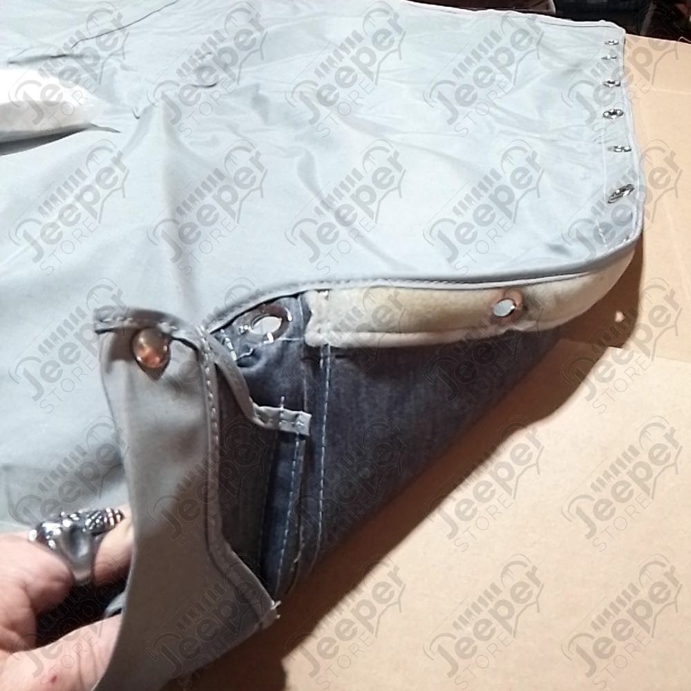 N.O.S. : Bâche capotage de remplacement avec fixation partielle (marque Kayline) couleur grise pour Jeep MB, M201