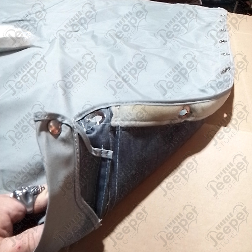 N.O.S. : Bâche capotage de remplacement avec fixation partielle (marque Kayline) couleur grise pour Jeep MB, M201