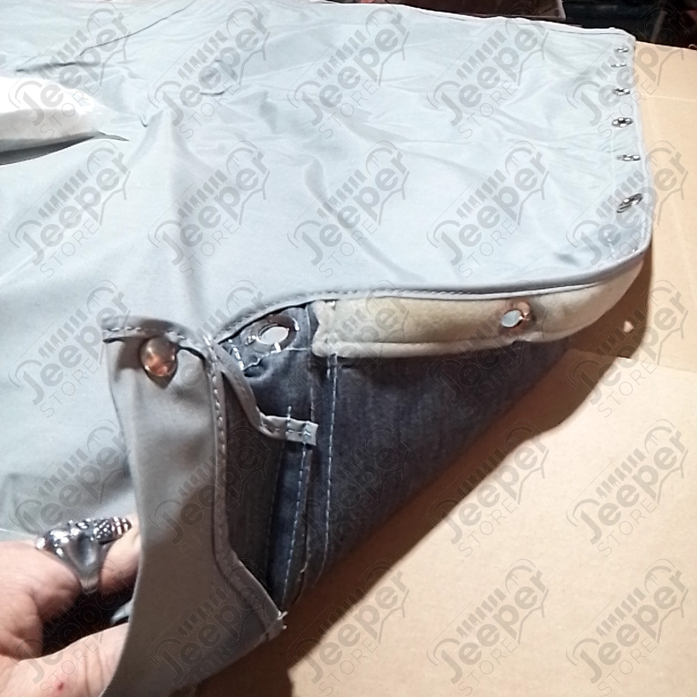 N.O.S. : Bâche capotage de remplacement avec fixation partielle (marque Kayline) couleur grise pour Jeep MB, M201