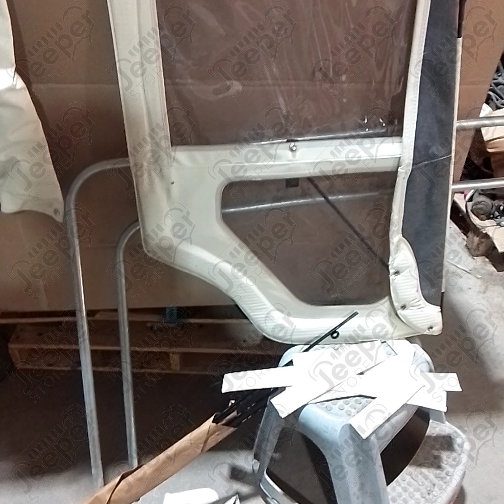 N.O.S. : Bâche capotage de remplacement avec fixation partielle (marque Bestoo) couleur blanche pour Jeep MB, M201, CJ2A