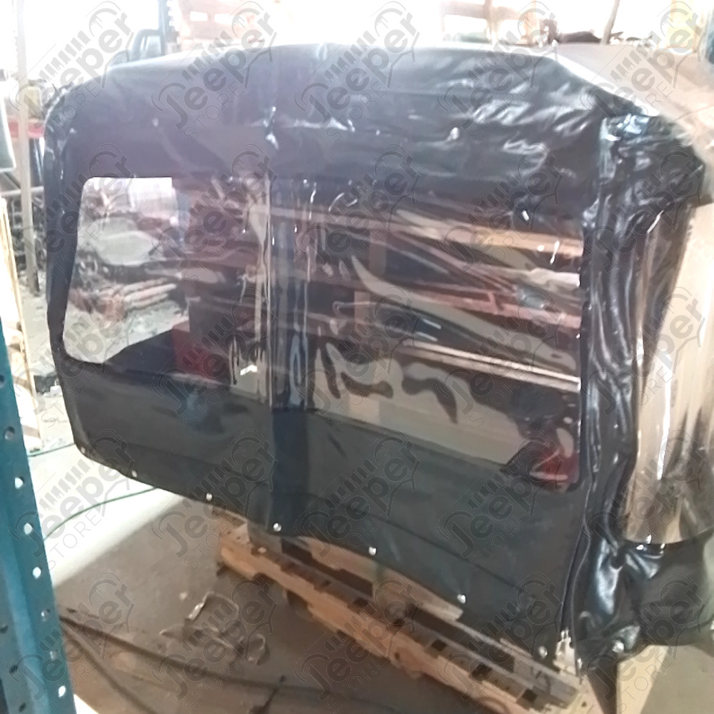 N.O.S. : Bâche capotage de remplacement avec fixation partielle (marque Kayline) couleur noire pour Jeep M38A, CJ5