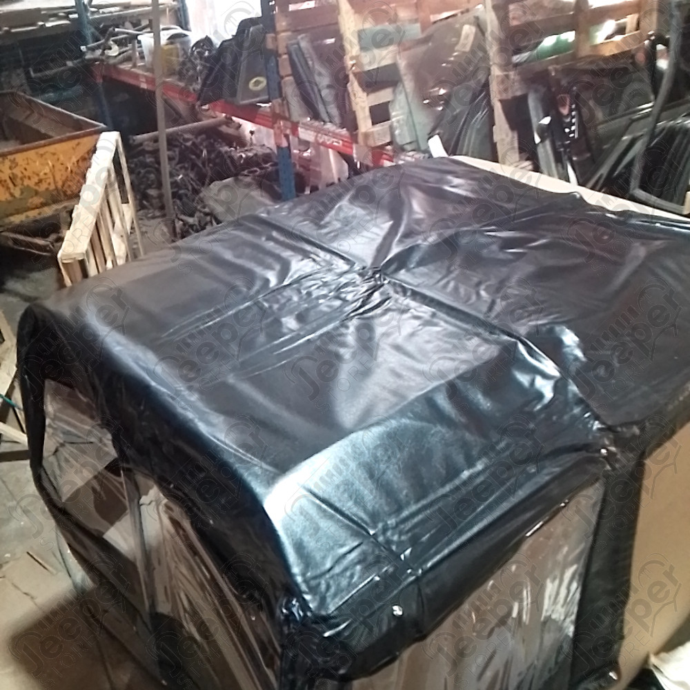 N.O.S. : Bâche capotage de remplacement avec fixation partielle (marque Kayline) couleur noire pour Jeep M38A, CJ5