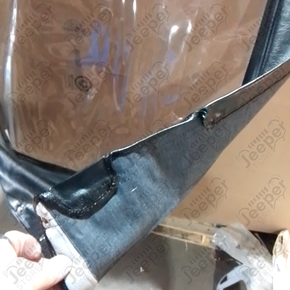 N.O.S. : Bâche capotage de remplacement avec fixation partielle (marque Kayline) couleur noire pour Jeep M38A, CJ5