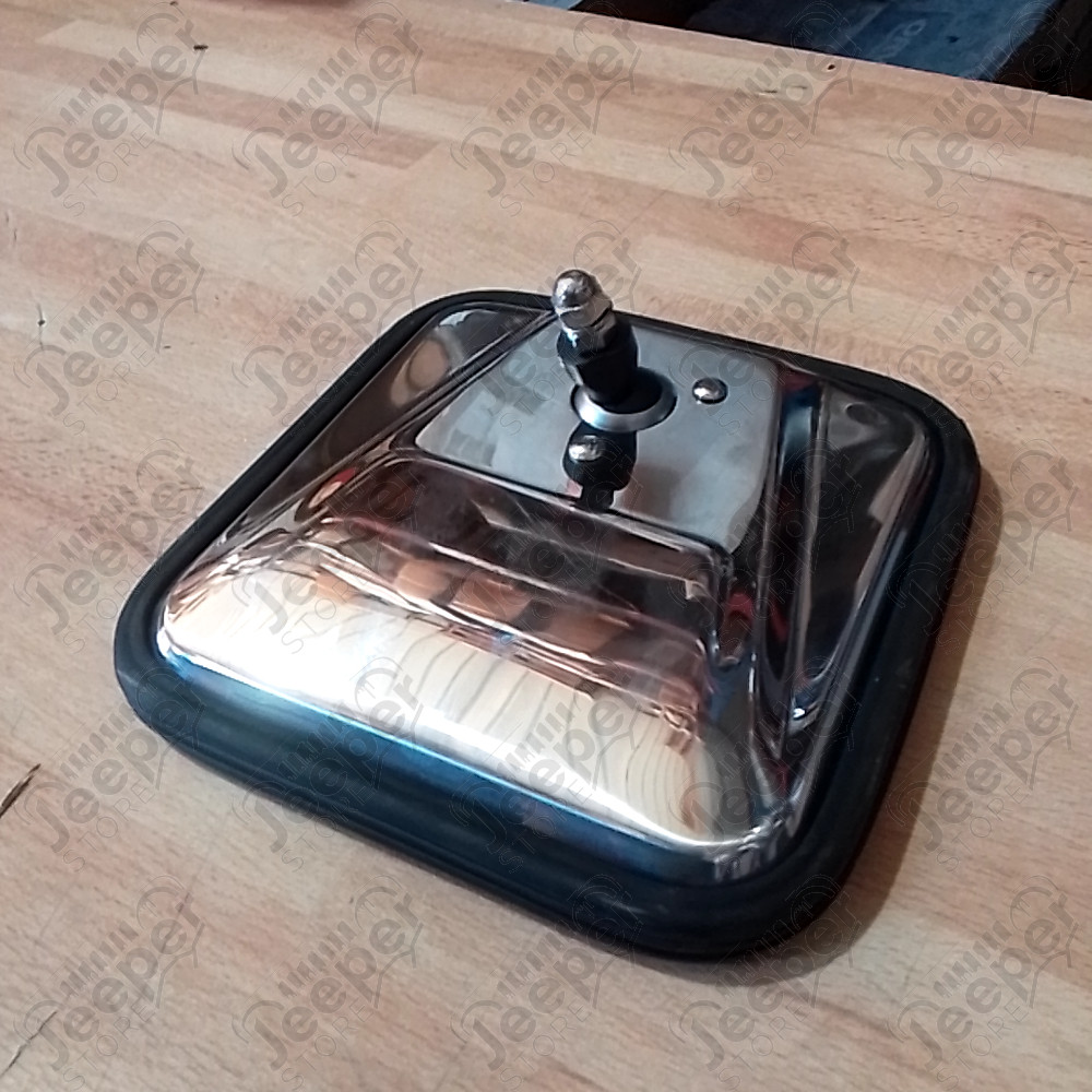 Occasion : Rétroviseur en acier/inox (vitre fissurée) pour Jeep CJ5, CJ7, CJ8, YJ