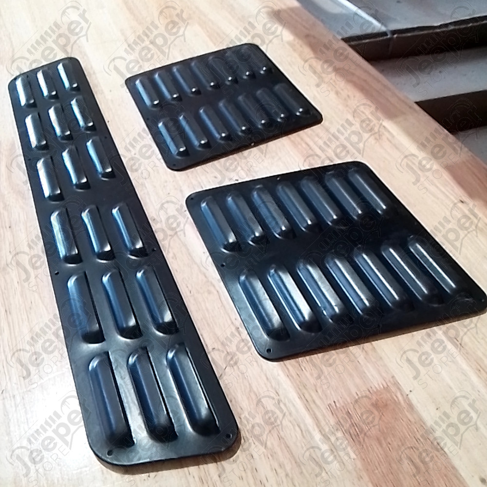 Occasion : Kit de 3 aérations de capot moteur marque GENRIGHT noires pour Jeep DIVERS, ZJ, ZG, XJ, MJ, TJ, YJ, CJ8