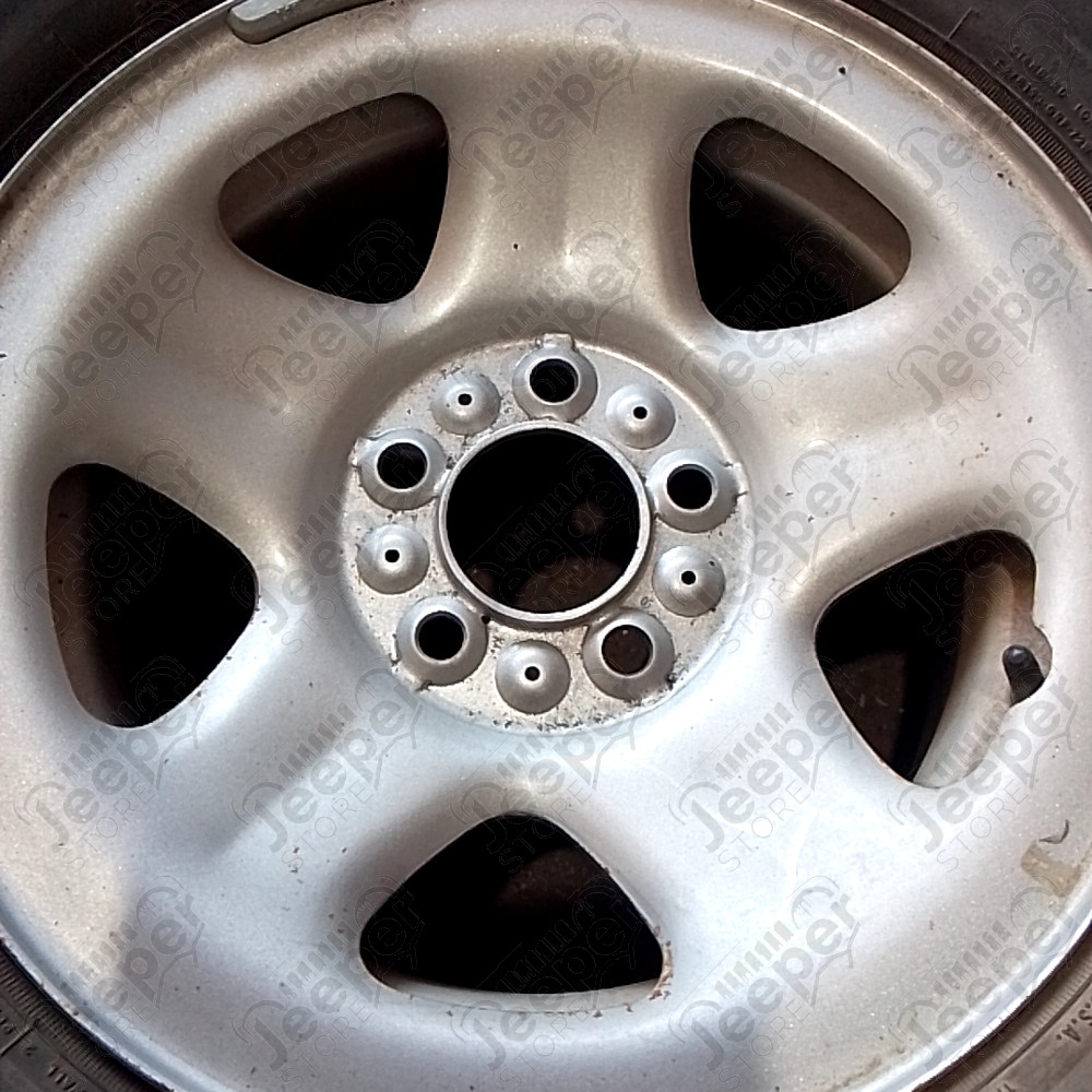 Occasion : Roue avec jante acier d'origine + pneu GOODYEAR Wrangler GS. A en 225/75R15 pour Jeep YJ, TJ, XJ