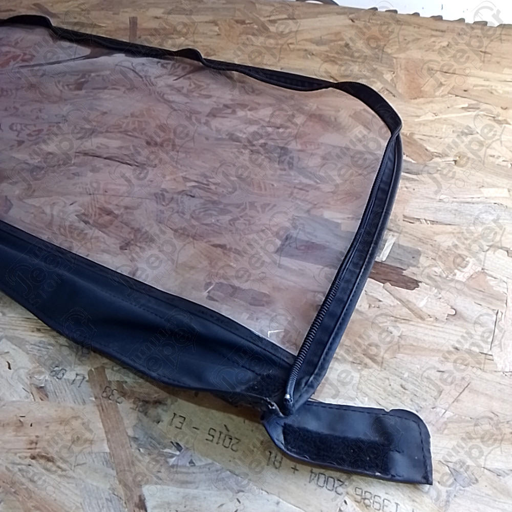 Occasion : Lunette arrière plastique pour bâche Bestop grise pour Jeep CJ7, YJ, TJ