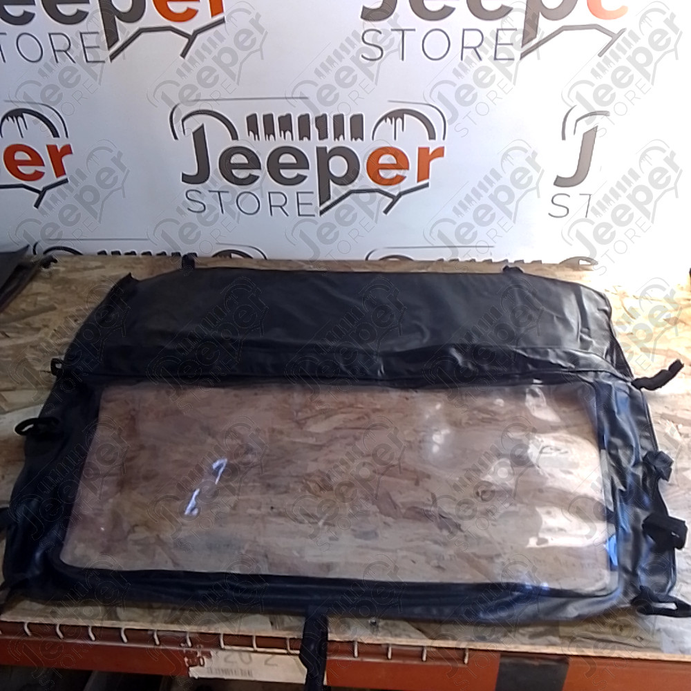 Occasion : Windjammer (rideau arrière) simili cuir noir pour Jeep CJ7, CJ8, YJ