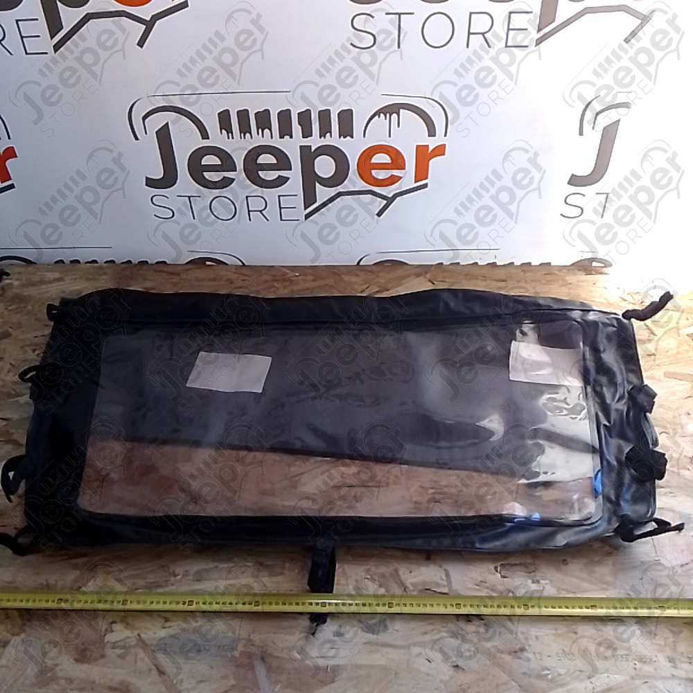 Occasion : Windjammer (rideau arrière) simili cuir noir pour Jeep CJ7, CJ8, YJ