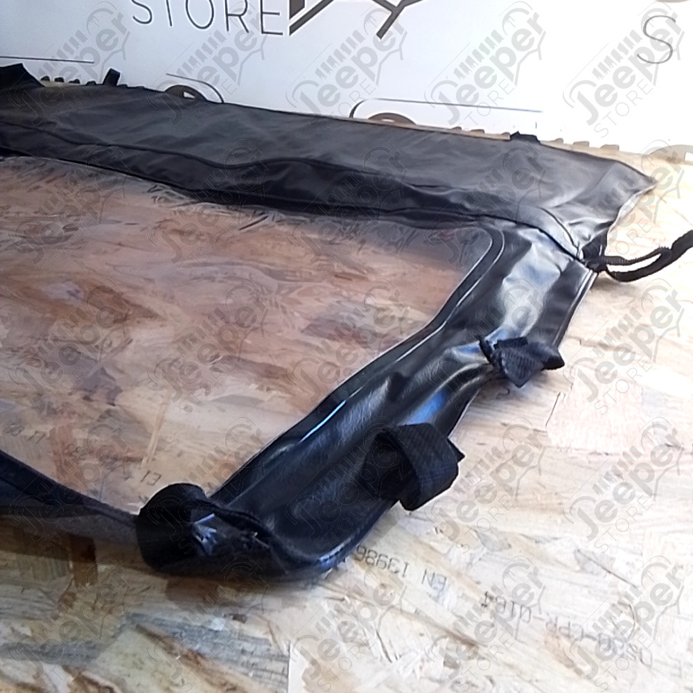 Occasion : Windjammer (rideau arrière) simili cuir noir pour Jeep CJ7, CJ8, YJ