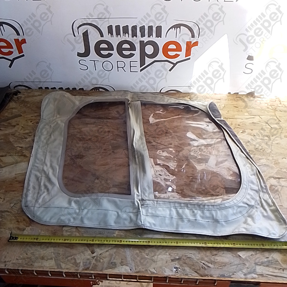 Occasion : Toile pour porte en toile gauche simili cuir blanc pour Jeep CJ5, CJ6