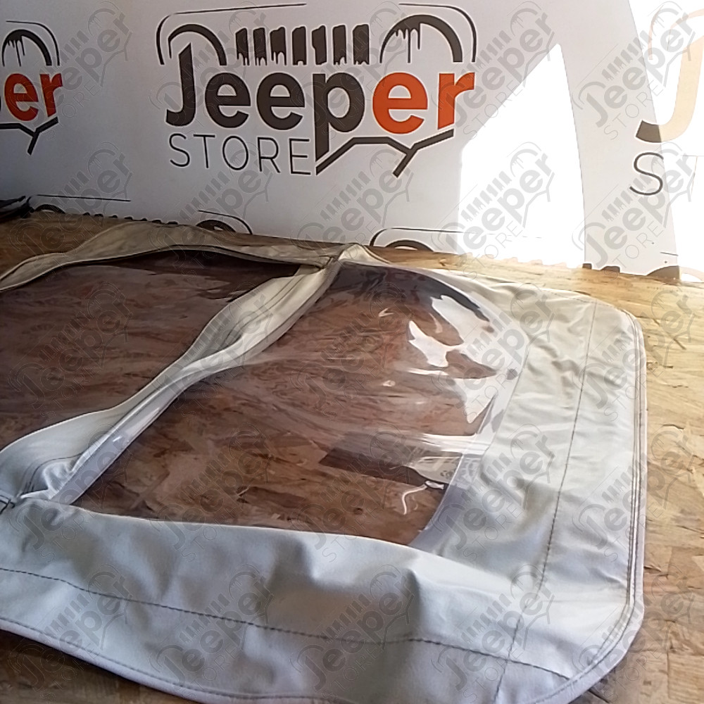 Occasion : Toile pour porte en toile gauche simili cuir blanc pour Jeep CJ5, CJ6