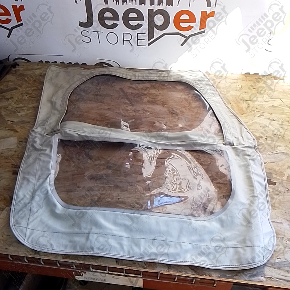 Occasion : Toile pour porte en toile droite simili cuir blanc pour Jeep CJ5, CJ6