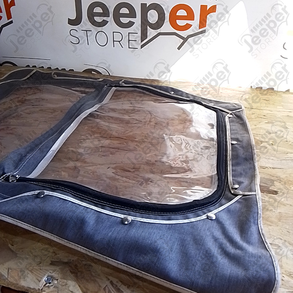 Occasion : Toile pour porte en toile droite simili cuir blanc pour Jeep CJ5, CJ6