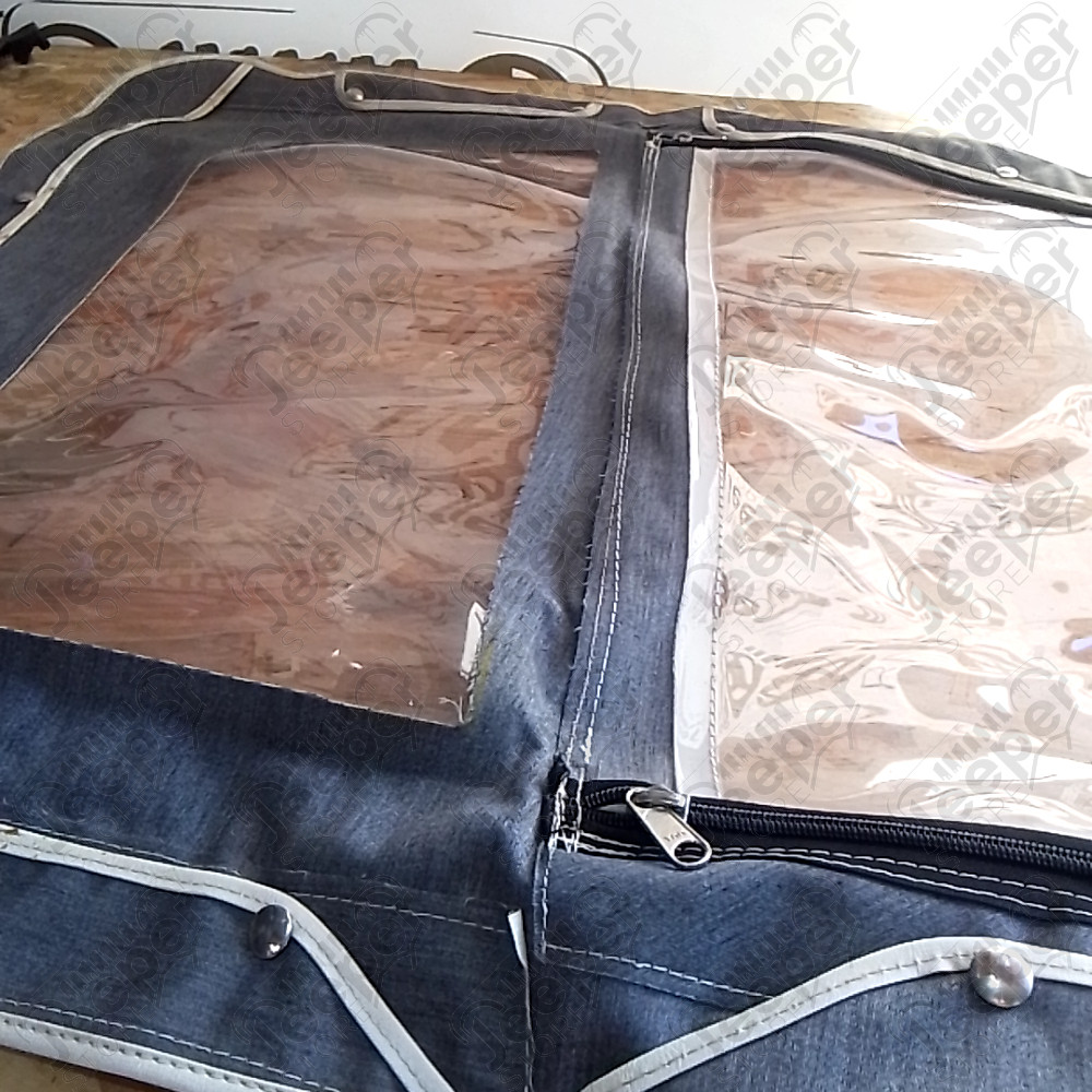 Occasion : Toile pour porte en toile droite simili cuir blanc pour Jeep CJ5, CJ6
