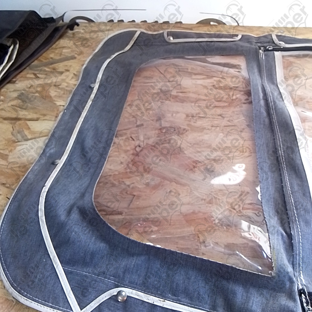 Occasion : Toile pour porte en toile droite simili cuir blanc pour Jeep CJ5, CJ6