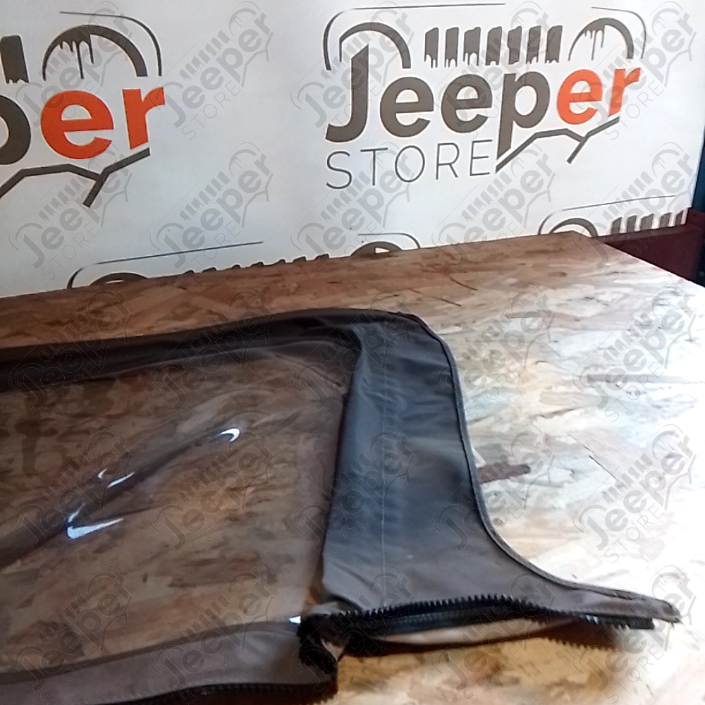 Occasion : Fenêtre plastique gauche pour bâche marron pour Jeep CJ7, YJ, TJ