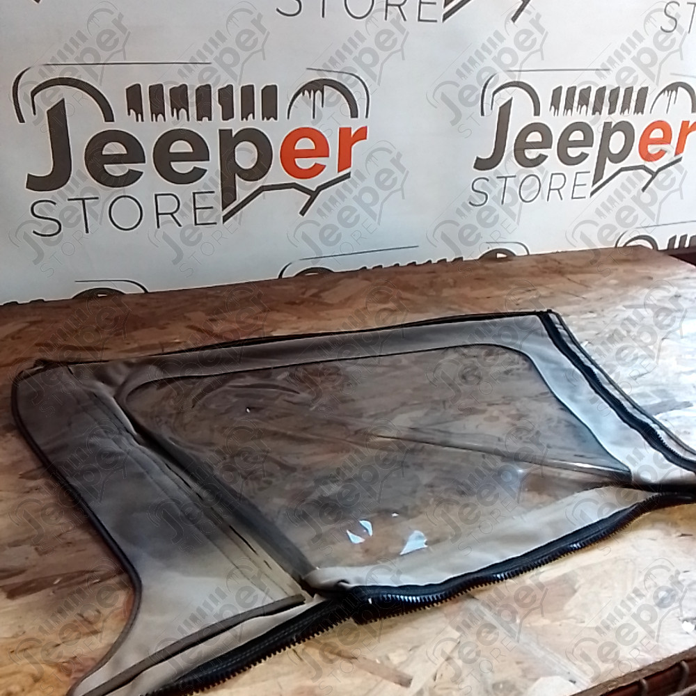 Occasion : Fenêtre plastique gauche pour bâche marron pour Jeep CJ7, YJ, TJ