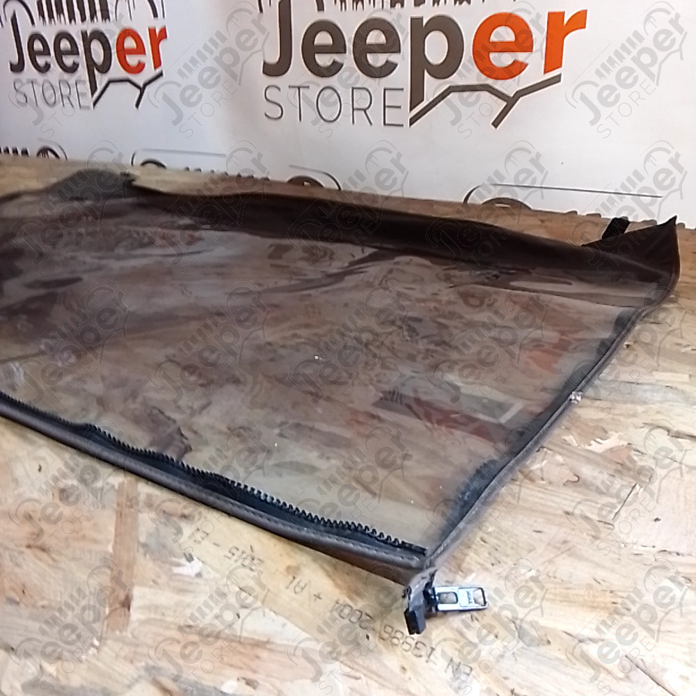 Occasion : Lunette arrière plastique pour bâche Bestop marron pour Jeep CJ7, YJ, TJ