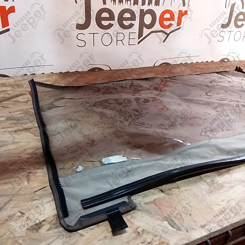 Occasion : Lunette arrière plastique pour bâche Bestop marron pour Jeep CJ7, YJ, TJ