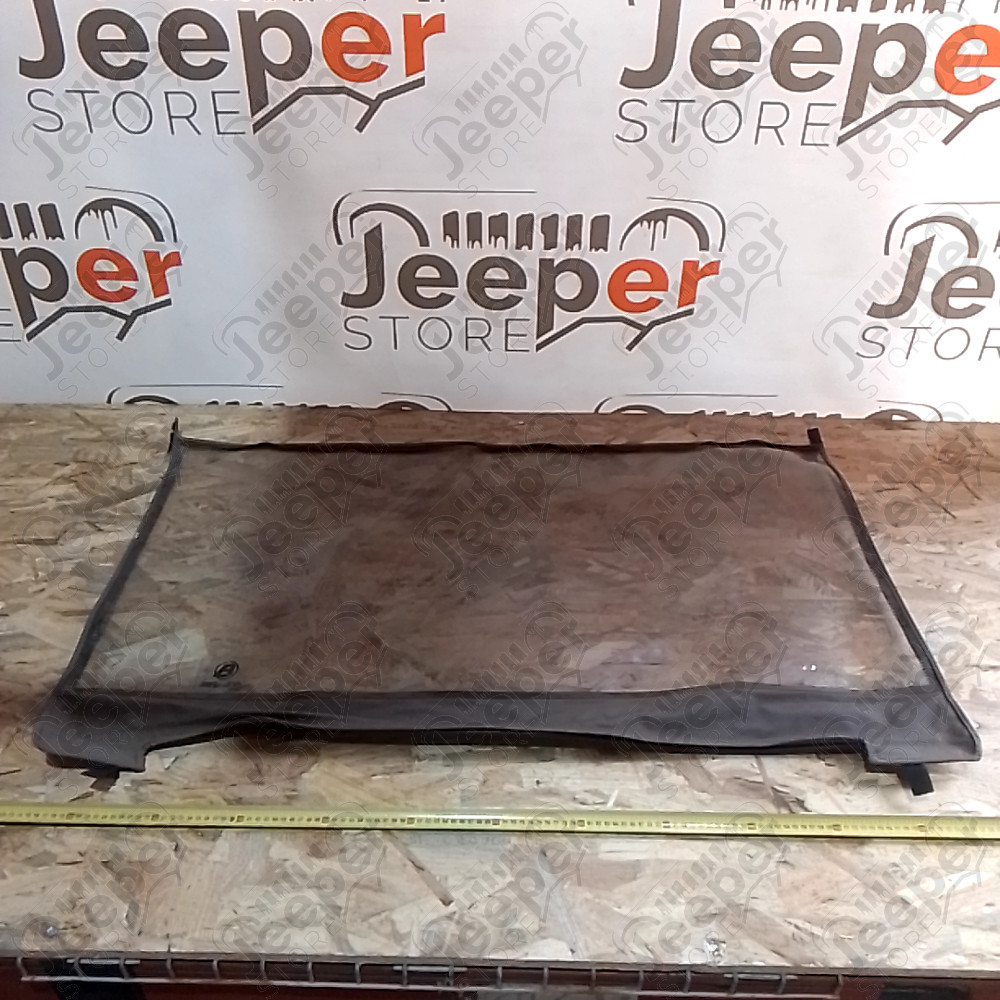 Occasion : Lunette arrière plastique pour bâche Bestop marron pour Jeep CJ7, YJ, TJ